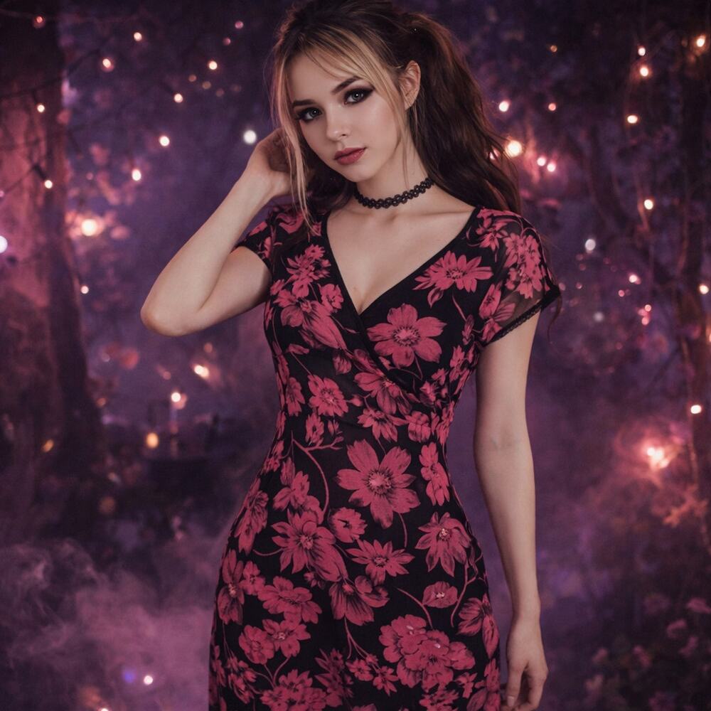 Y2K Sheer Maxi Babydoll Dress Fairy Grunge Floral Sequin Romantic Whimsigoth